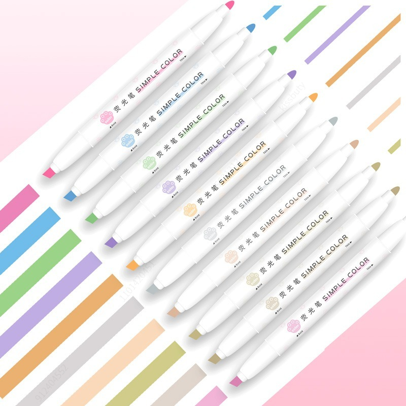 5pcs Pastel Highlighters Color - đánh giá và giá Pastel Highlighter Set Double Ended