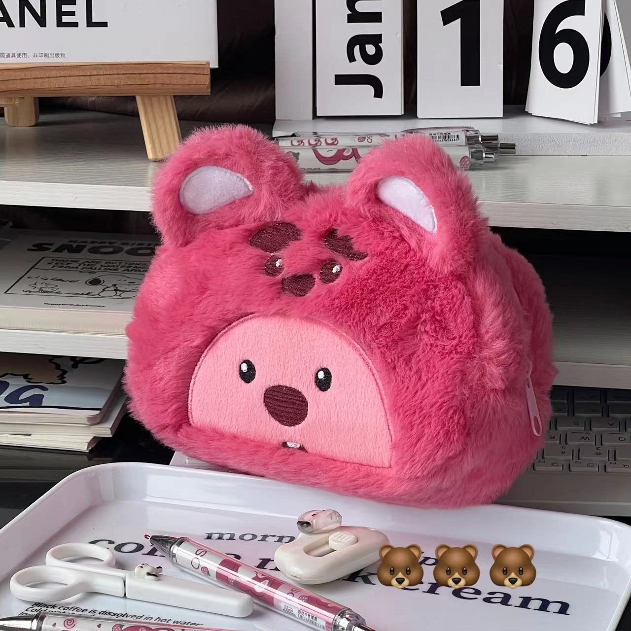 Cartoon Plush Pencil Bag Stude - đánh giá và giá School Supplies